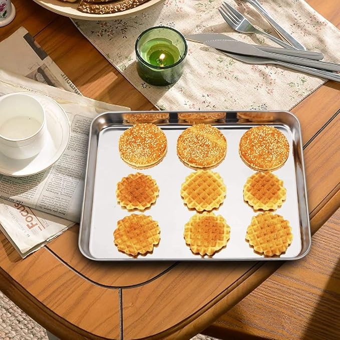 Wildone Baking Sheet with Rack Set, Stainless Steel Cookie Pan baking Tray with