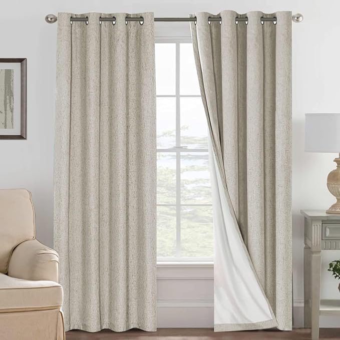 H.VERSAILTEX Linen Curtains 100% Blackout Curtains