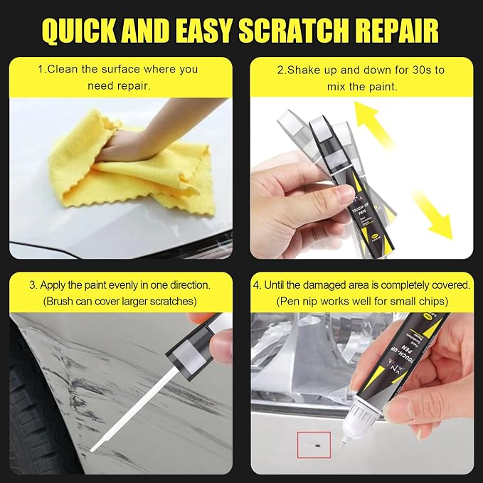 XNA Makalu Gray(NCM) for Genesis Touch Up Paint, Car Scratch Remover for Nicks and Chips Repair, 2-In-1 Quick & Easy Fix Car Scratch Repair Kit with Exact Color-Matched