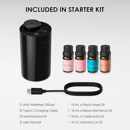Airversa Waterless Essential Oil Diffuser Starter Kit