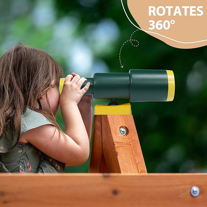 RedSwing Playground Accessories for Kids, Play Set Attachments with Pirate Ship Wheel, Telescope and Safety Handles for Outdoor Backyard, Swing Set Replacement for Treehouse, Easy to Set Up
