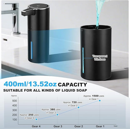 2 Pack Automatic Soap Dispenser: 13.52oz/400ml Wall Touchless Liquid