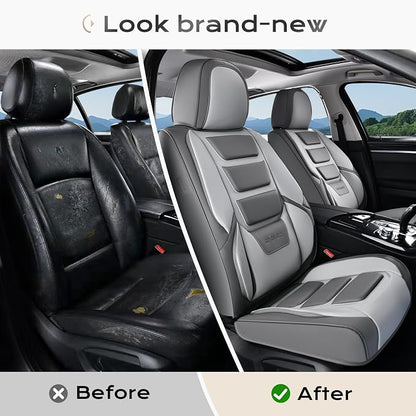 Coverado Car Seat Covers, Front Covers for Cars, Car Seat Cover Front Seats, Car Seat Protector Waterproof, Leather Car Seat Cushion, Universal Interior Covers Seat Protectors for Most Cars