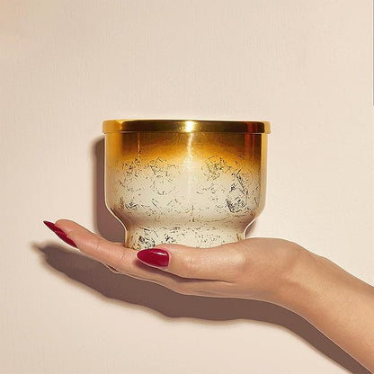 Capri Blue Volcano Scented Candle for Home - Glimmer Inverted Jar Candles - Soy Candles - Holiday Candles with White & Gold Ombre Glass Candle Holder (10 oz)