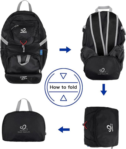 WATERFLY Small Lightweight Packable Backpack: 20l Ultra Light Foldable Travel Hiking Camping Daypack Day Pack for Man Woman