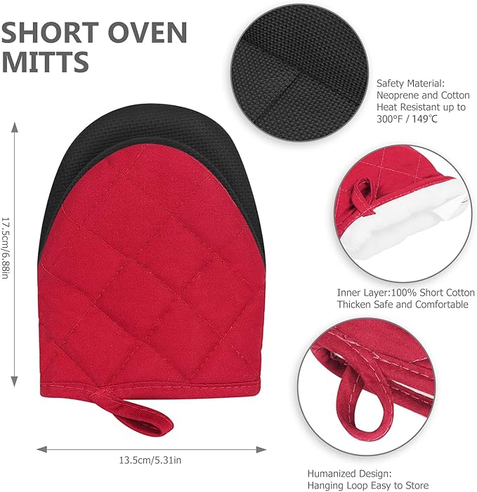 1 Pair Short Oven Mitts