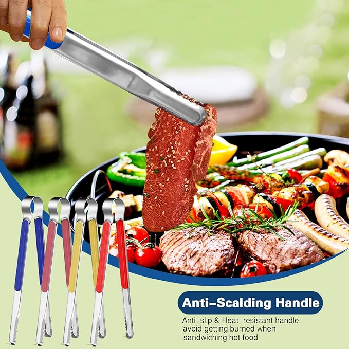 4Pcs Stainless Steel Kitchen Tongs