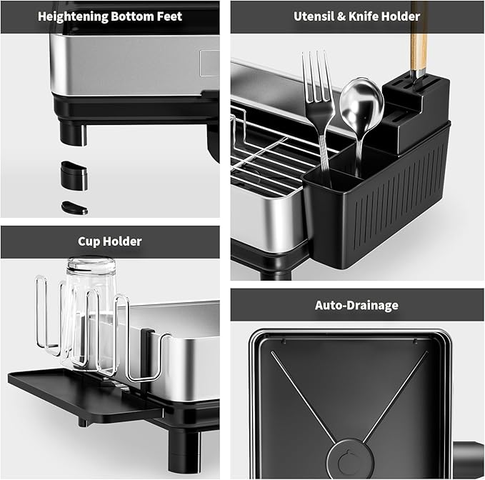 Ewaiira Dish Drying Rack, 304 Stainless Steel Dish Racks
