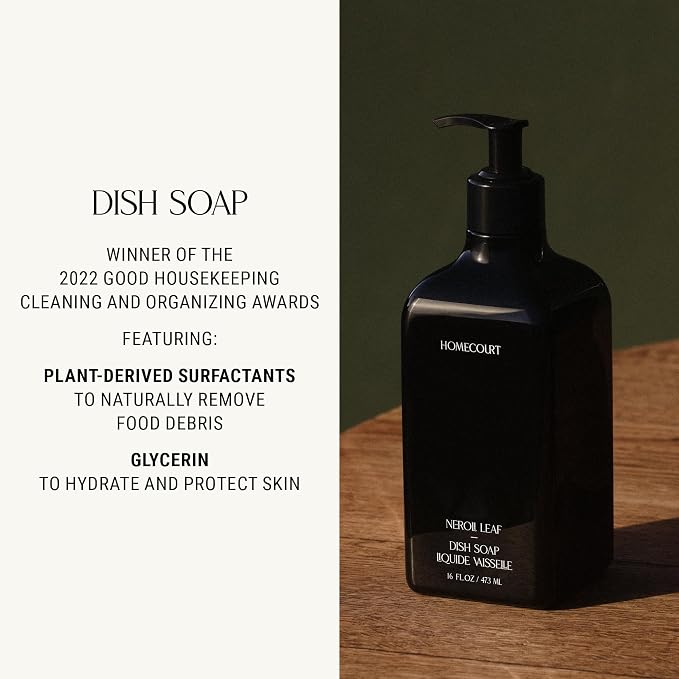 Homecourt by Courteney Cox Dish Soap, Steeped Rose, 16 fl oz | Dishwashing Liquid with Clean Ingredients, Non-Toxic & Skin-Safe, Safe for People & Pets