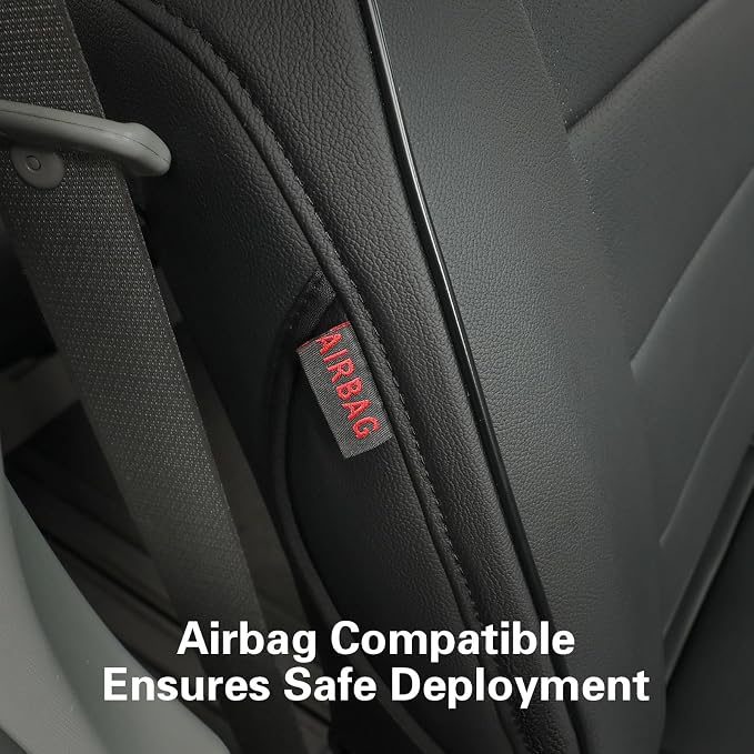 EKR Sienna Seat Covers for 2011-2020 Toyota Sienna LE,XLE, SE,XLE Premium 2nd Row 4/2/4 Split,8 Seats,Waterproof Car Seat Cover Full Set,Car Seat Protectors- Three Row,Leather(Black)