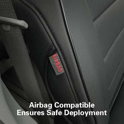 EKR Sienna Seat Covers for 2011-2020 Toyota Sienna LE,XLE, SE,XLE Premium 2nd Row 4/2/4 Split,8 Seats,Waterproof Car Seat Cover Full Set,Car Seat Protectors- Three Row,Leather(Black)
