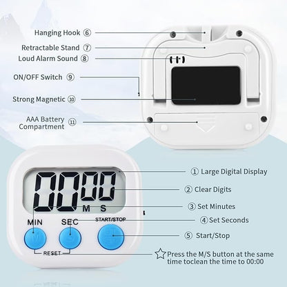 4 Pack Digital Kitchen Timer Magnetic Digital Timer