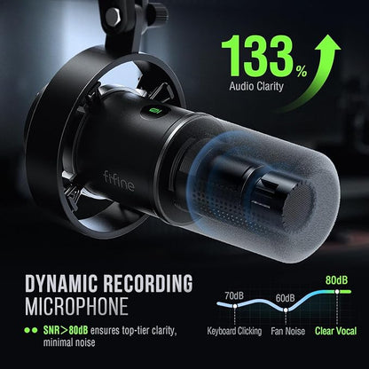 FIFINE Dynamic Microphone, XLR/USB Podcast Recording PC Microphone