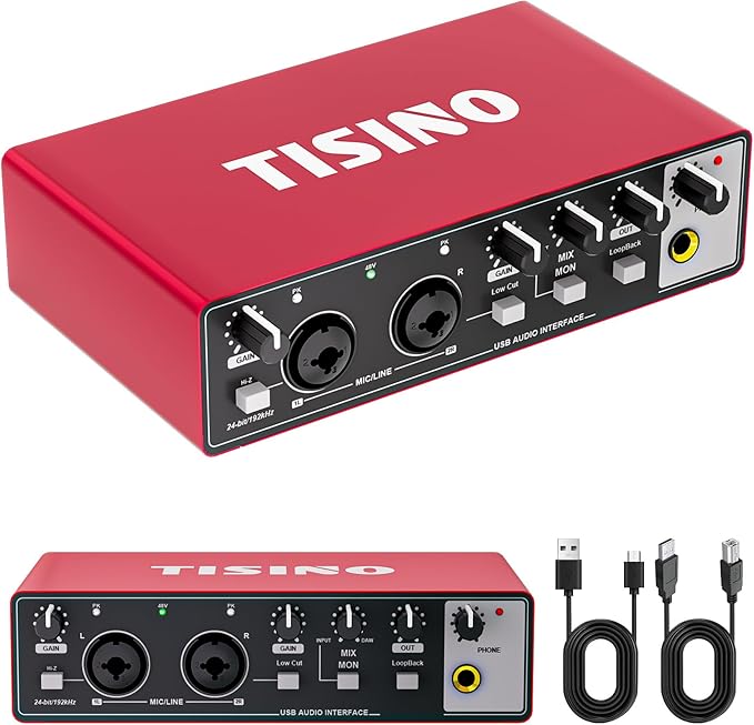 TISINO Audio Interface 24Bit/192kHz, USB Audio Interface