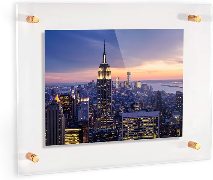ArtToFrames 14x26 Inch Double Panel Floating Acrylic Picture Frame comes