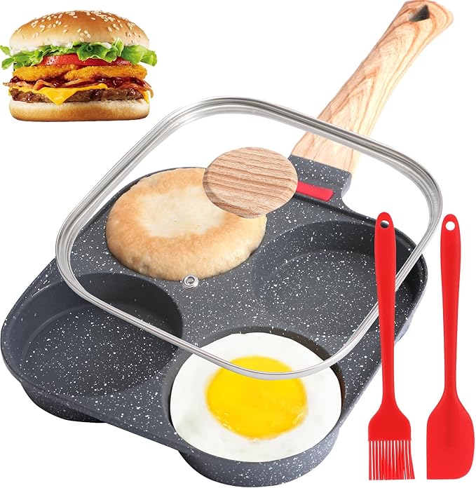 4-Cup Egg Pan, Premium Egg Pans Nonstick, Omelette Pan