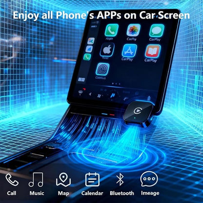 2 in 1 CarPlay Adapter for Toyota Corolla L/LE/XLE/SE/XSE, CarPlay Wireless Adapter with Auto Reconnect Fast Pairing Bluetooth Connection Compact USB Dongle,B/Black-Bottom Heat Dissipation
