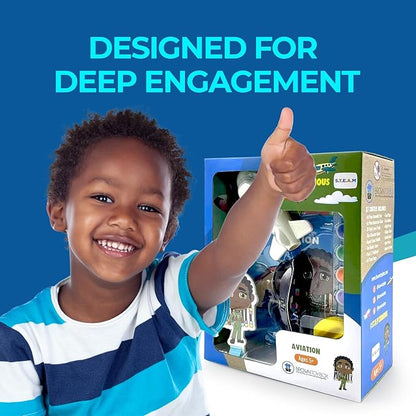 Brown Toy Box Dadisi Academy Skye Aviation STEM Science Kit | STEM Toy & DIY 3 D Airplane, Control Tower & Glider | Hands On Learning Gift for Boys and Girls Ages 4-8, Toys & Games Educational Set