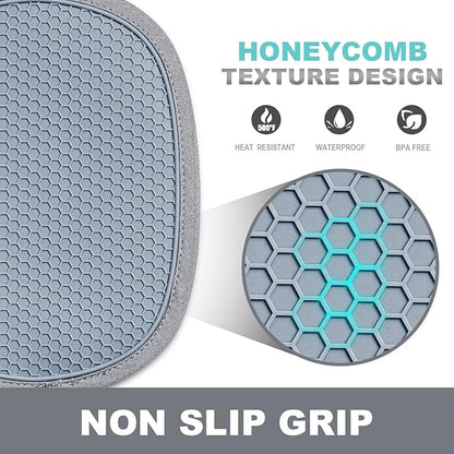 2-Pack Silicone Pot Holders for Kitchen Heat Resistant up to 500°F, Non-Slip