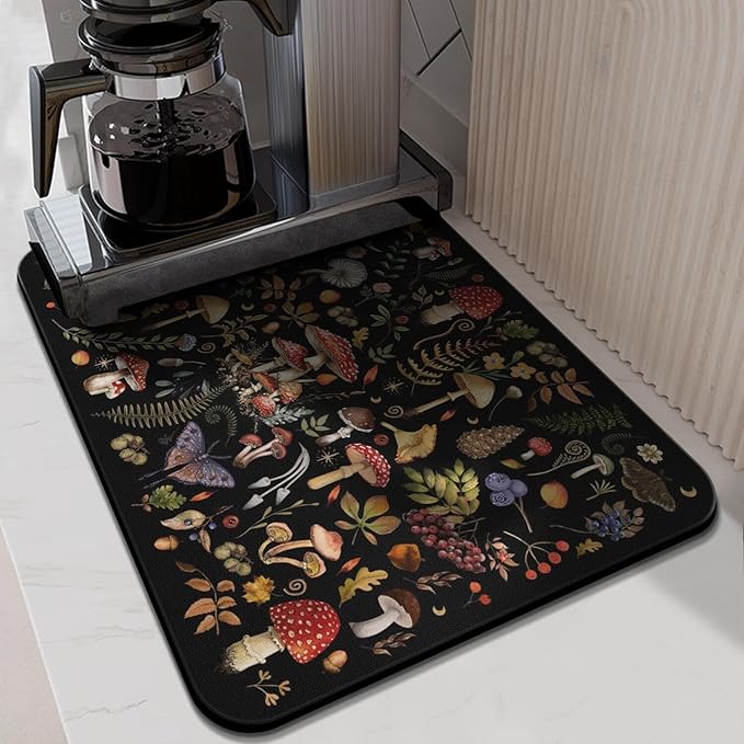 Kitchen Countertop Dish Drying Mat, Super Absorbent Coffee Bar Mat