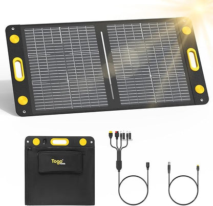 100W Bifacial Portable Solar Panel, Bend Resistant Foldable Solar Panel 100Watt 22V Monocrystalline Solar Charger for Power Station, IP67 Waterproof for Outdoor Camping Van RV Trip