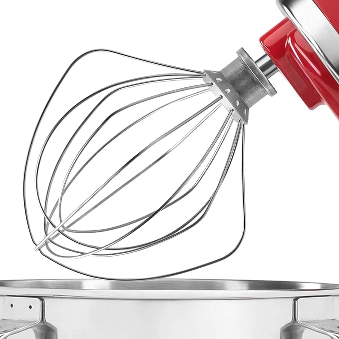 KITCHPOWERR KN256WW 6-Wire Whip Attachment for KitchenAid 6 Quart Bowl-Lift Stand Mixer Accessory Replacement, Egg Cream Stirrer, Cakes Mayonnaise Stainless Steel Whisk