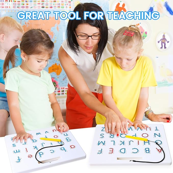 Magnetic Alphabet Tracing Board, ABC Magnetic Letter Board, Magnets Tablet Drawing Board Preschool Learning Toys for Kids