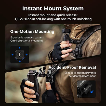 SMALLRIG Universal Three-in-One Camera Clip Kit, Quick Release System, Backpack