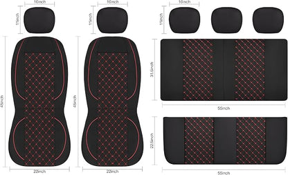 YGL Breathble Car Seat Covers Front Set, Washable Seat Covers for Cars, Premium Cloth Car Seat Protectors, Interior Covers for Cars, Sedan Van Truck SUV(Black/Red)