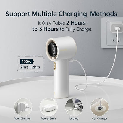 JISULIFE Portable Handheld Fan, Speed Adjustable Turbo Mini and 3600mAh Battery