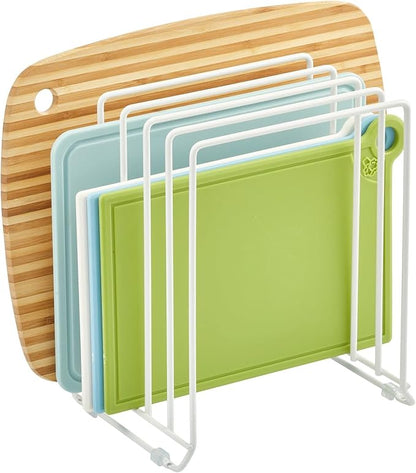mDesign X-Large Steel Storage Tray Organizer Rack