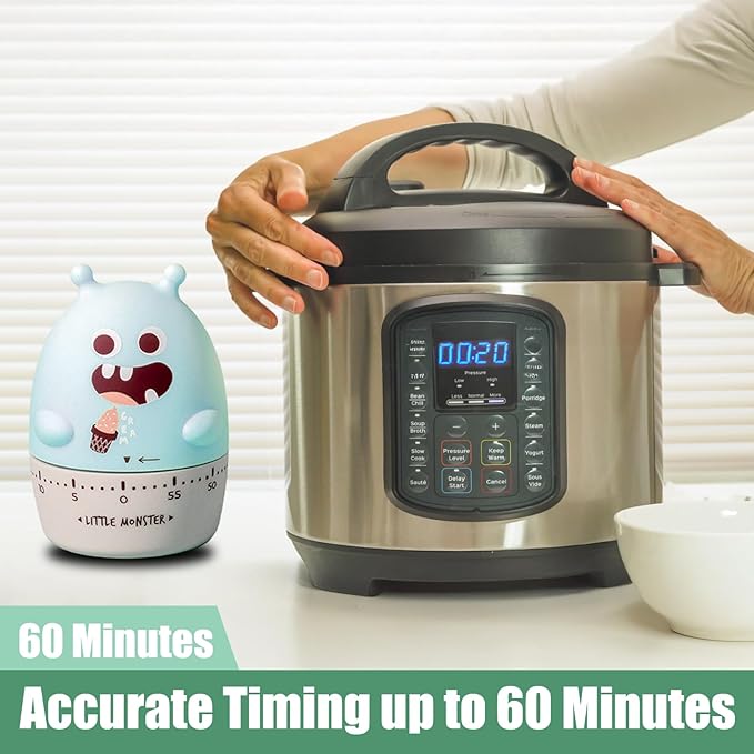 Quirky Creature Mechanical Kitchen Timer, Cute 60-Minute Manual Wind Up