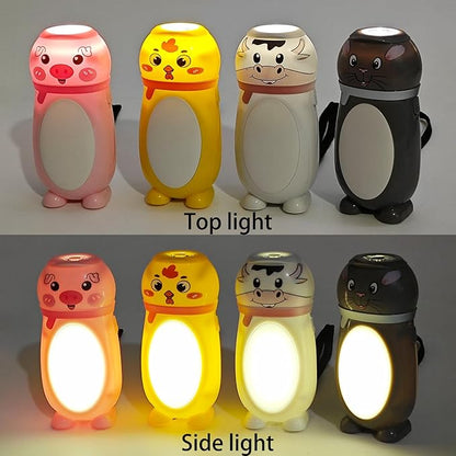 4 Pack Small Mini LED Flashlights for Kids - Cute Small Animal Flashlight - 2 in 1 Flashlight Camping Lantern Flashlights - Christmas Gifts Stocking Stuffers for Girls Boys