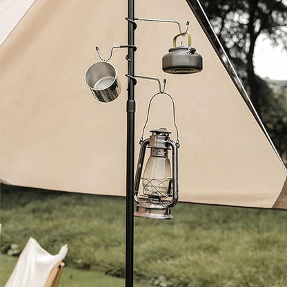 6PCs Garage Shelving Storage Outdoor Camping Lantern Non-Slip Bird Feeder Kitchen Shelving Pole Hooks