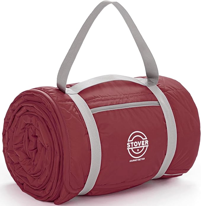 STOVER Waterproof Stadium Blanket – Portable Outdoor Camping Blanket for Travel, Picnics, or Sports – Warm, Windproof, Lightweight, and Packable (Game Day Red)