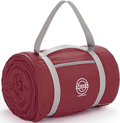 STOVER Waterproof Stadium Blanket – Portable Outdoor Camping Blanket for Travel, Picnics, or Sports – Warm, Windproof, Lightweight, and Packable (Game Day Red)