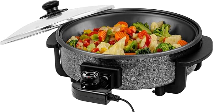 OVENTE 11.5-Inch Electric Skillet & Frying Pan, 1400W Nonstick Cooking Pan