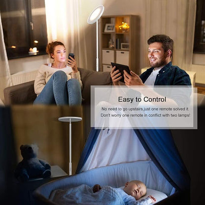 JOOFO Floor Lamp, 30W/2400LM Sky LED Modern Torchiere 3 Color Temperatures