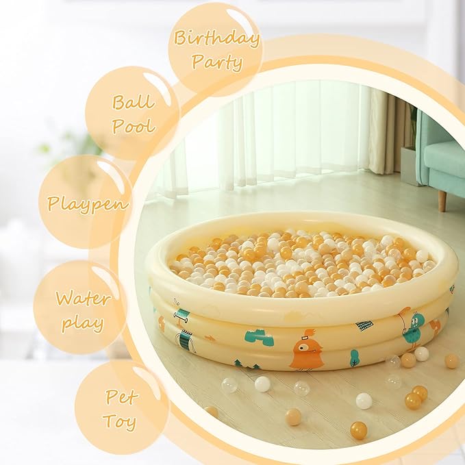 Realhaha Ball Pit Balls 50 100 200 500 Play Balls Plastic Balls for Baby Girls Toddlers Kids Play Tent Pool Playhouse Playpen Party Decoration