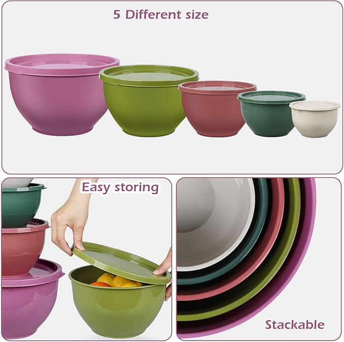 Greentainer Plastic Mixing Bowls