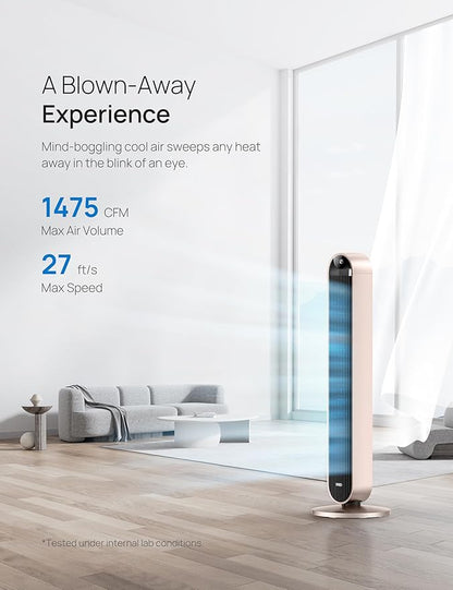 Dreo Smart Tower Fan Voice Control, 120° Oscillating Fan Works