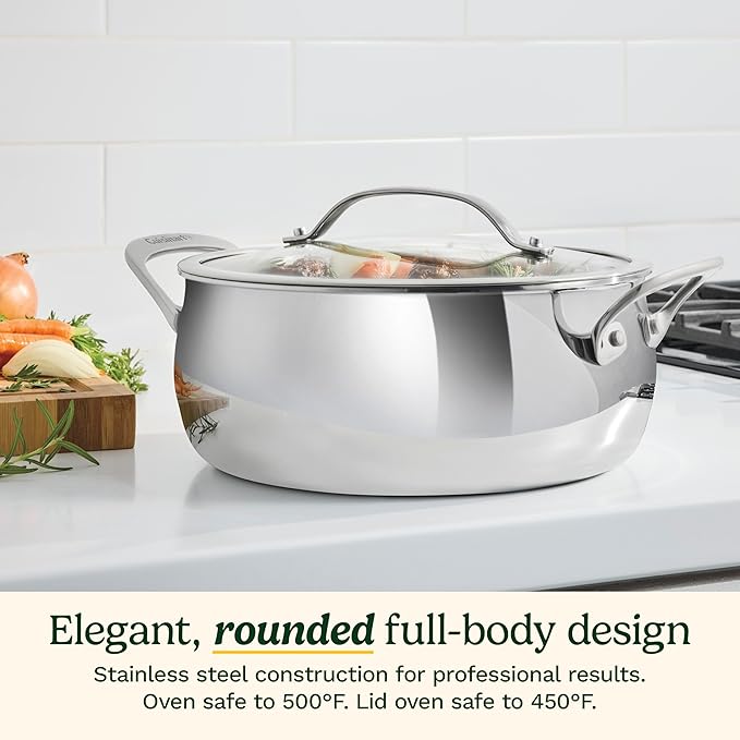 Cuisinart PureClad™ Triple Ply Stainless Steel 4.5 Qt. Dutch Oven w/Cover