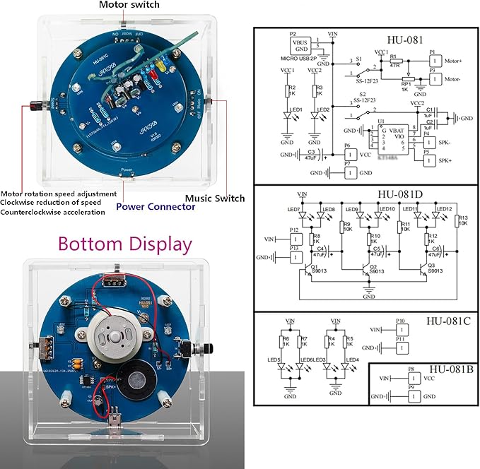 Gikfun DIY Rotating Led Ballet Girl Music Box Soldering Practice Kit- Electronic STEM Kit for School Learning Project Holiday Gift EK2174