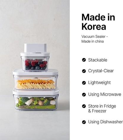 VAKUEN Premium Airtight Food Storage Containers, 4L(4.10qt) Smart One-Click Seal Lid, Patented Double Silicone Lining, 100% Leak Proof, BPA-FREE (Large Container 4.0)
