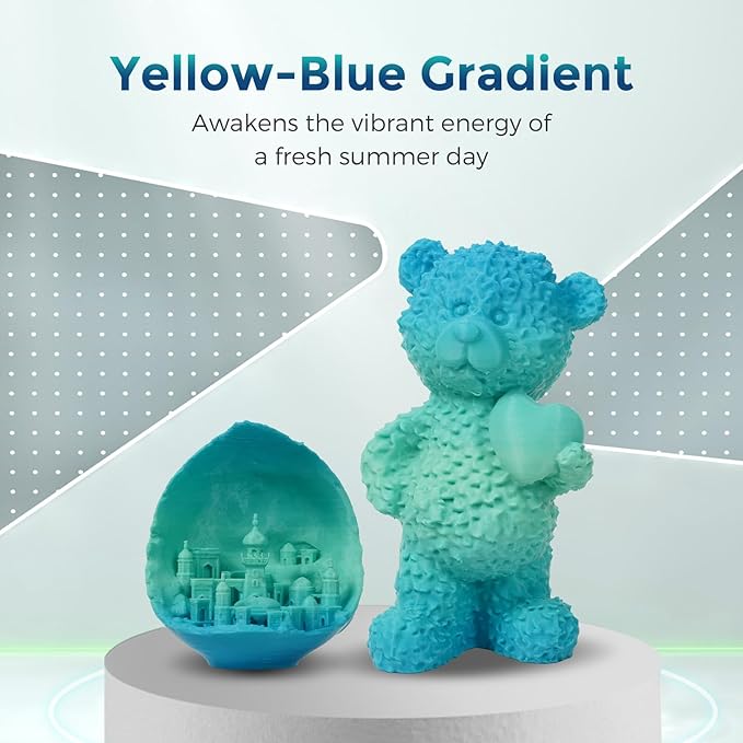 FLASHFORGE PLA Filament 1.75mm +/- 0.02mm Blue to Yellow Gradient, Smooth Color-Changing 3D Printer Filament 1kg (2.2lbs) Spool, 3D Printing Filament Easy to Use and Fits for Most FDM 3D Printers