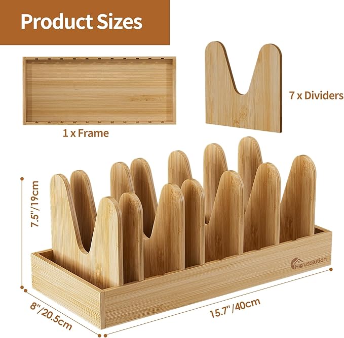 Housolution Bamboo Pot and Pan Organizer