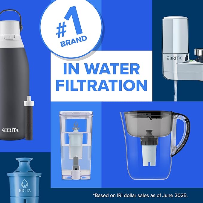 Brita Large 10 Cup Water Filter Pitcher, 1 BritaPlus Filter
