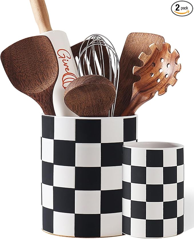 Checkered Kitchen Utensil Holder