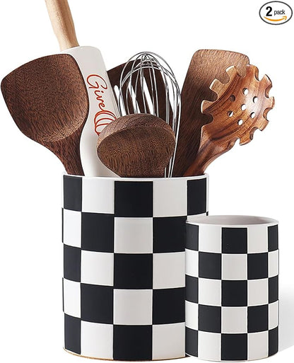 Checkered Kitchen Utensil Holder
