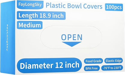 100 Boxed Bowl Covers Bread Proofing Plastic Wrap
